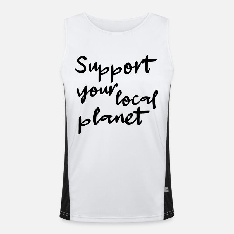 Support de votre planète locale Débardeur respirant contrasté Homme 
