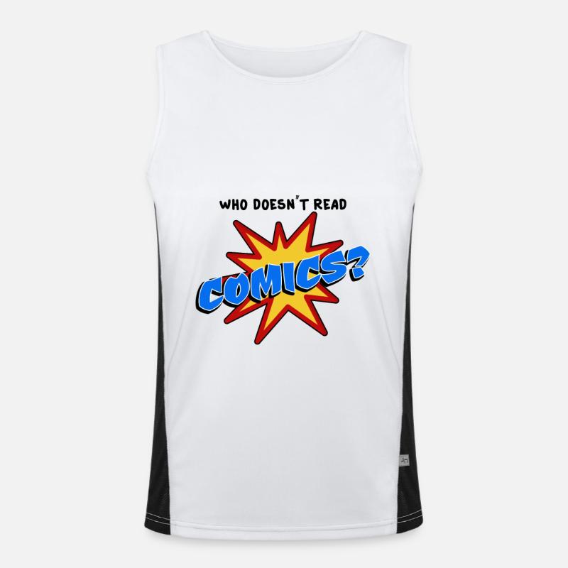 Who doesn´t read comic Men's Functional Contrast Tank Top 