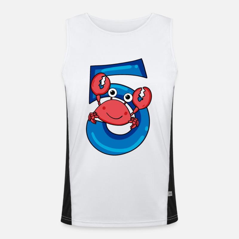 Krabb mit der Nummer 5 - 5 Geburtstag Geschenkidee Funktionelles Kontrast-Tank Top für Männer 