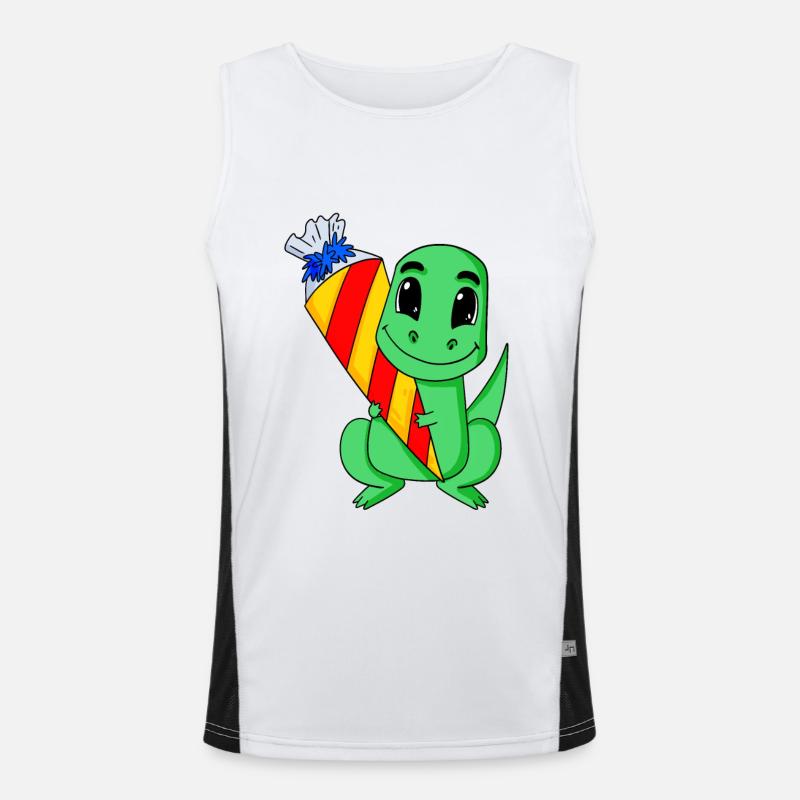 Education dinosaur 1 class - Men's Functional Contrast Tank Top  - white/black