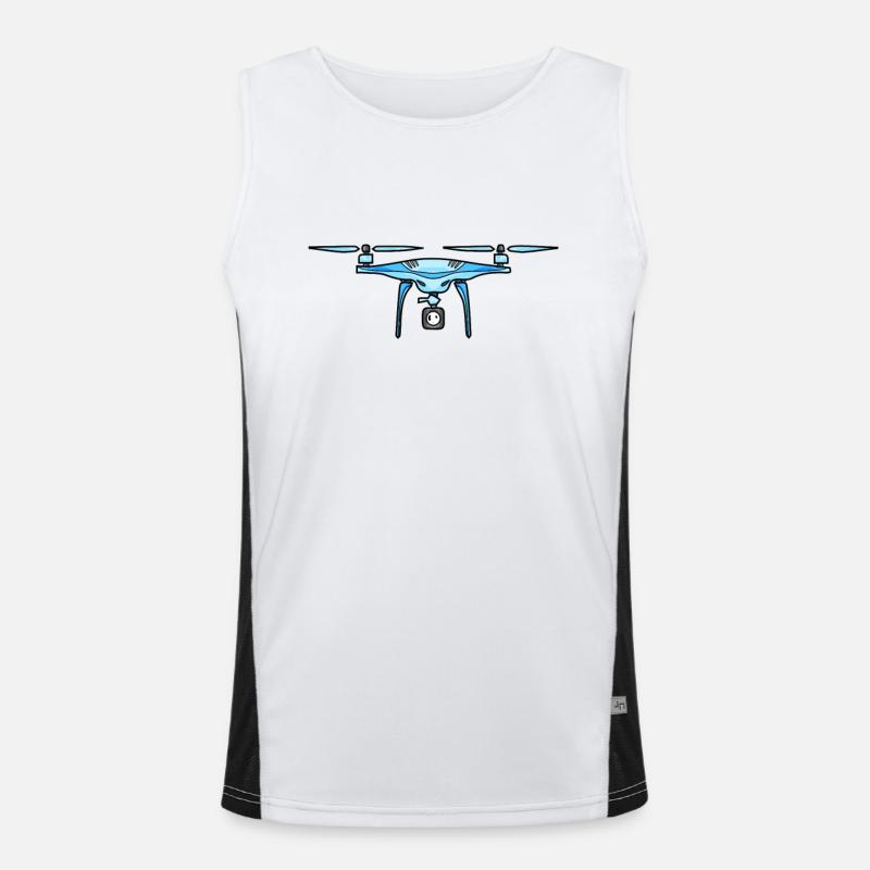 Drone Drone Drones - Men's Functional Contrast Tank Top  - white/black