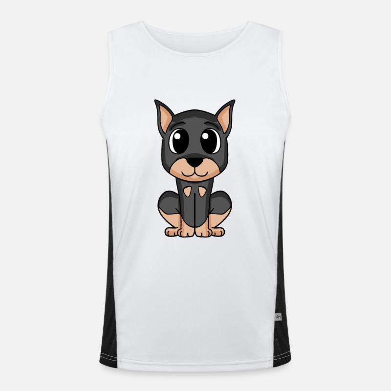 Doberman Pinscher Funktionelles Kontrast-Tank Top für Männer 