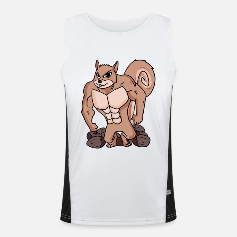 Eichhörnchen mit Muskeln Funktionelles Kontrast-Tank Top für Männer 