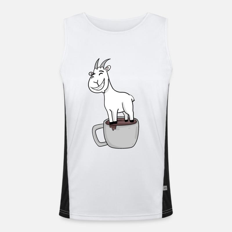 Bock auf Kaffee - Ziege Ziegenbock - Men's Functional Contrast Tank Top - white/black
