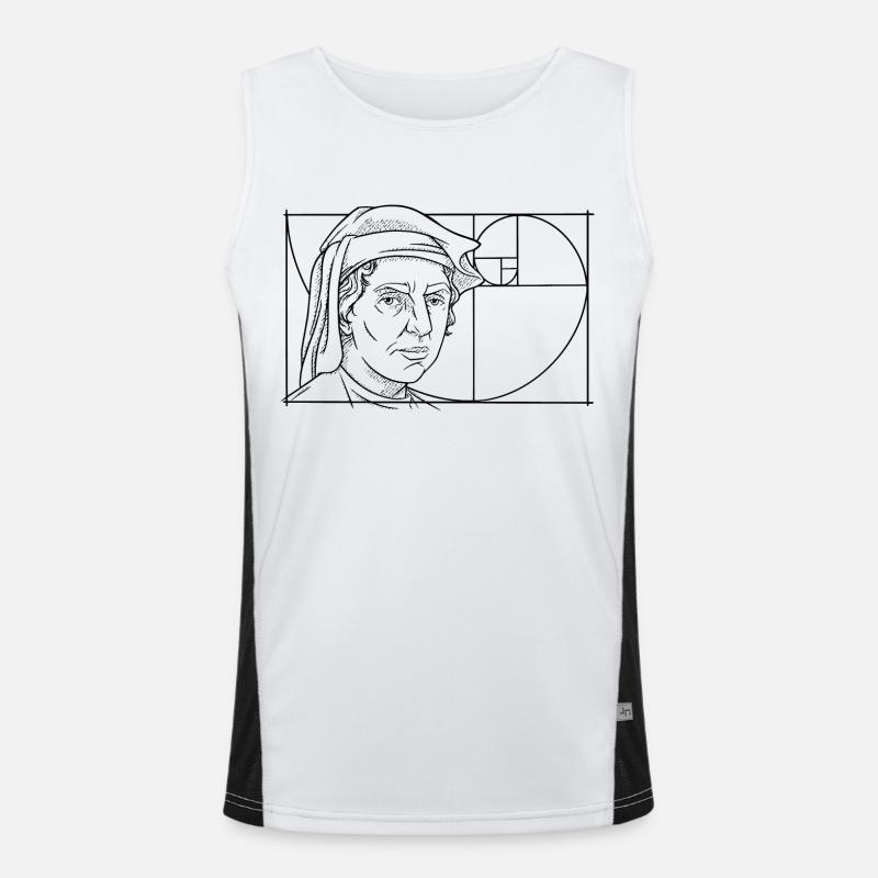 Leonardo Fibonacci Mathematician Math Series Follow Men's Functional Contrast Tank Top 