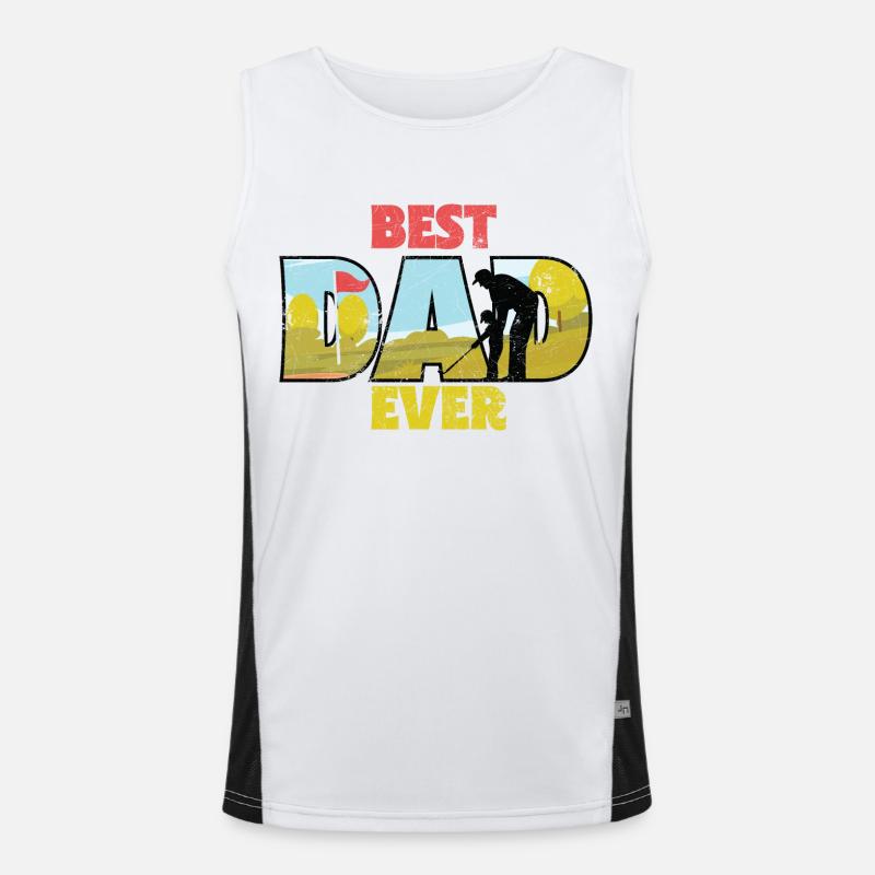 BESTER PAPI PAR GOLF EISEN GOLFER TEE SPRUCH MOTIV Funktionelles Kontrast-Tank Top für Männer 