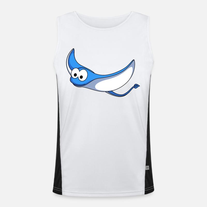 Rochen Comic Tier Funktionelles Kontrast-Tank Top für Männer 