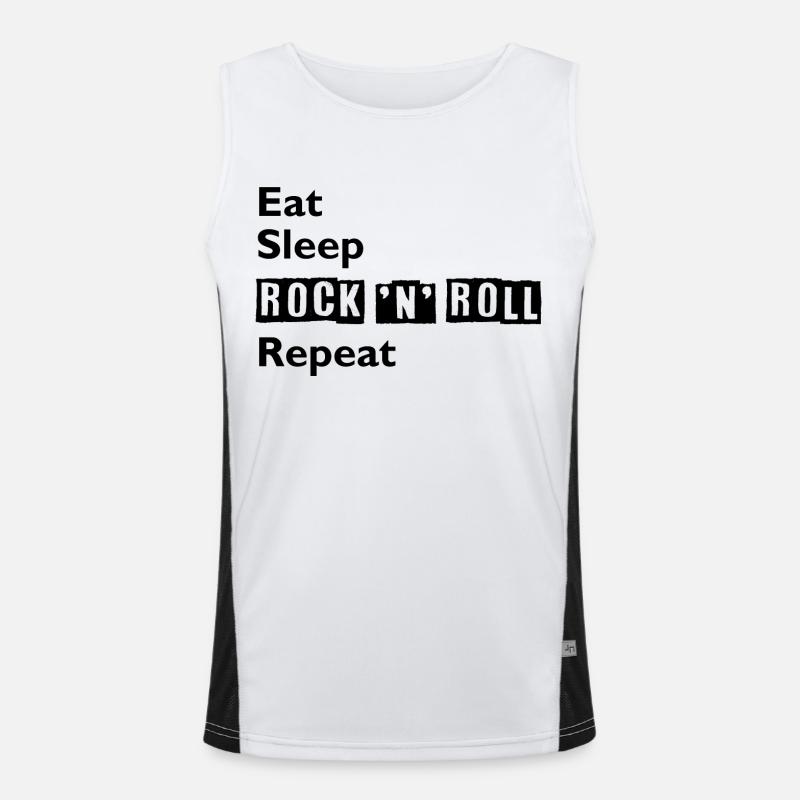 Manger - Dormir - Rock 'n' Roll - Répéter Débardeur respirant contrasté Homme 