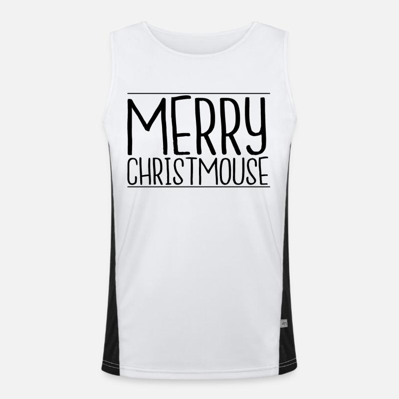 Christmas tree its alright beard under the tree Men's Functional Contrast Tank Top 