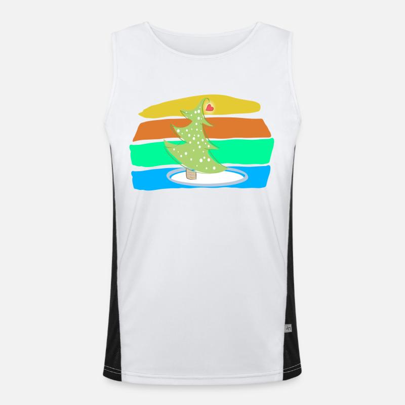 Christmas tree Men's Functional Contrast Tank Top 