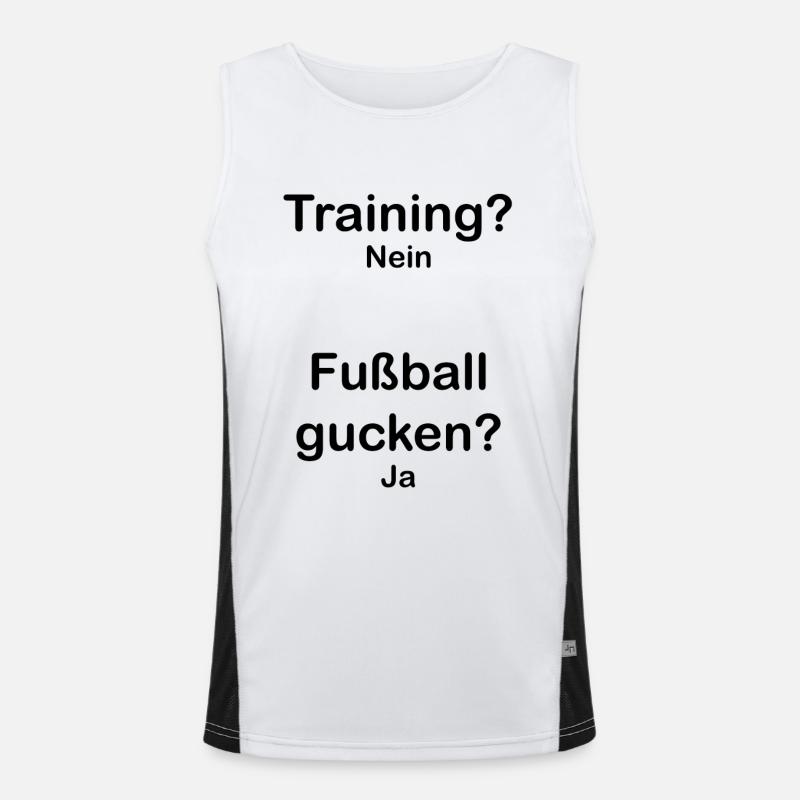Fußball Spruch. Training. Geschenkidee. WM. Lustig Funktionelles Kontrast-Tank Top für Männer 