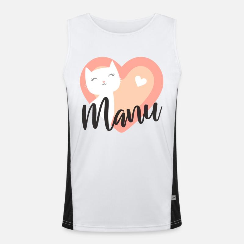 Manu Surname First Name Kitten Men's Functional Contrast Tank Top 