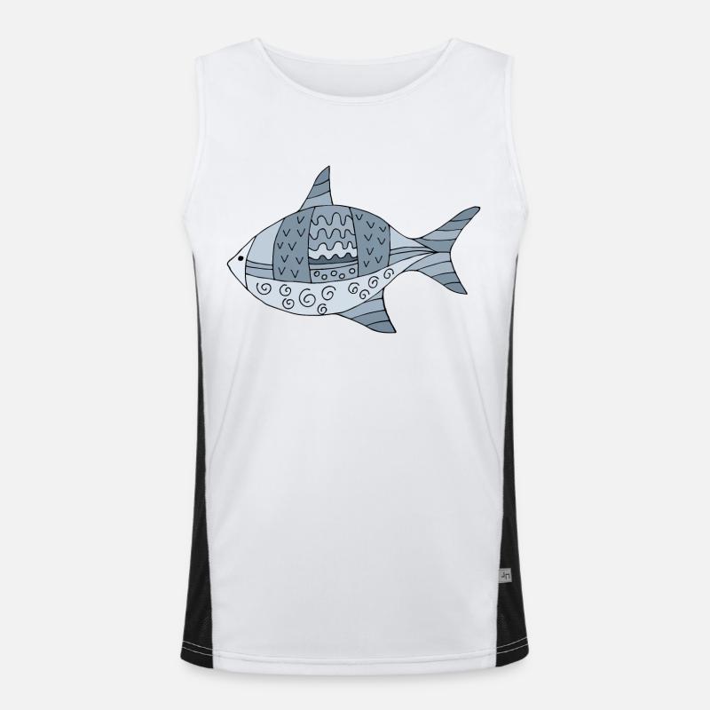 Fisch Funktionelles Kontrast-Tank Top für Männer 
