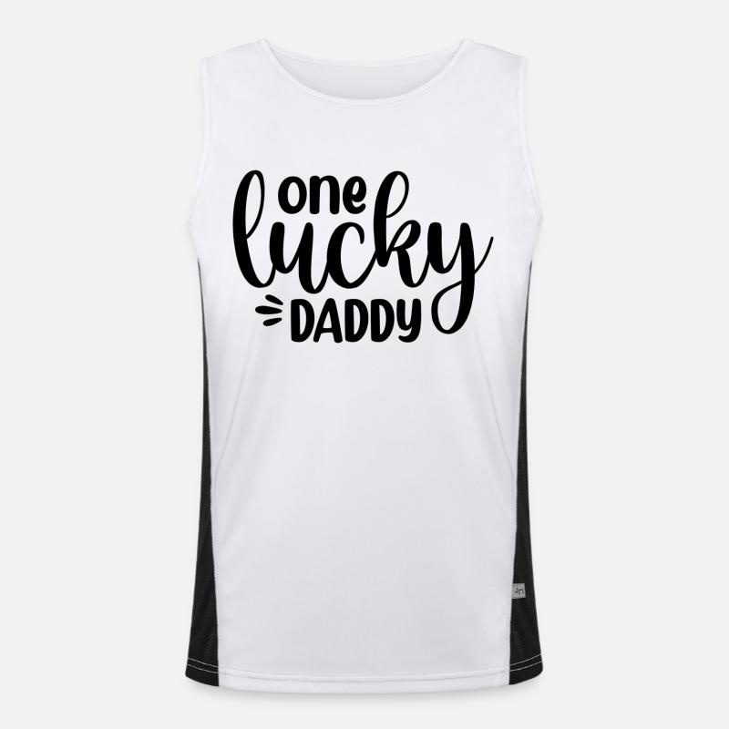 One Lucky Daddy Funktionelles Kontrast-Tank Top für Männer 