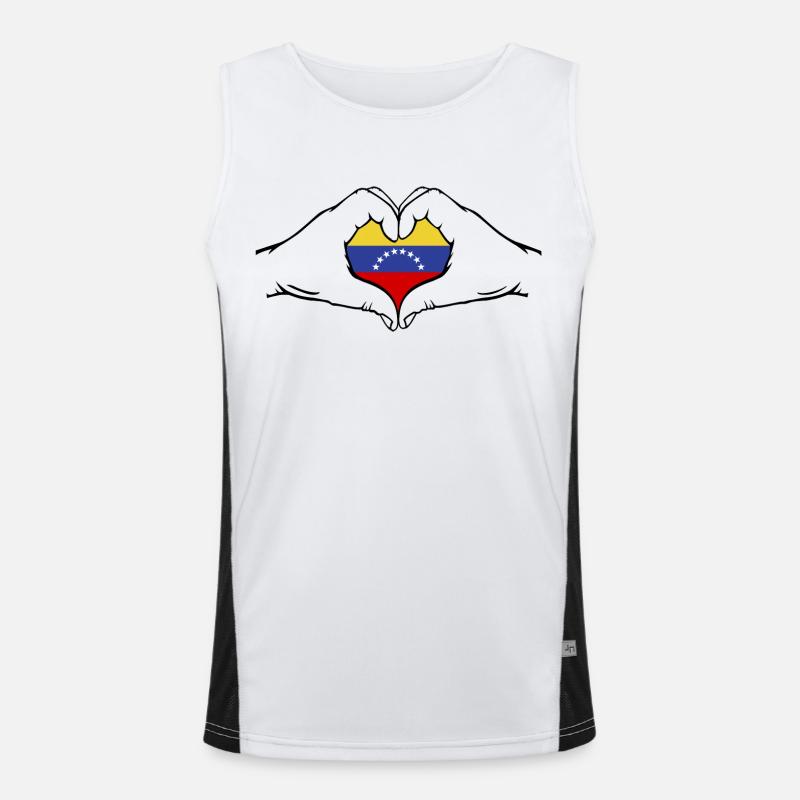 Venezuela drapeau coeur forme Débardeur respirant contrasté Homme 