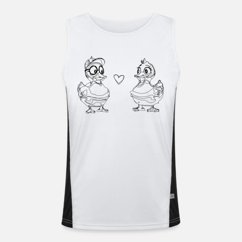 Verliebte Enten Funktionelles Kontrast-Tank Top für Männer 