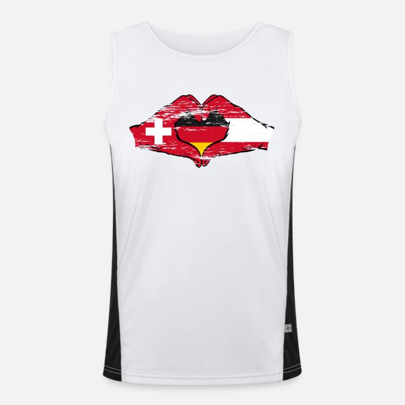 Switzerland Austria Germany Hands Herzused Men's Functional Contrast Tank Top 