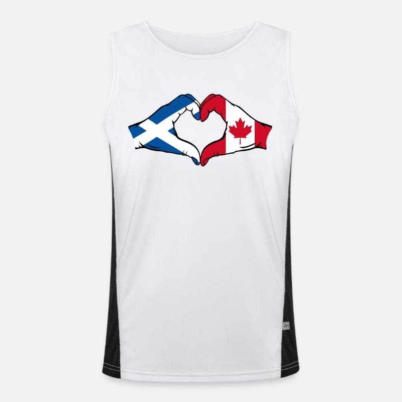 Scotland Canada Hands Heart Shape Men's Functional Contrast Tank Top 