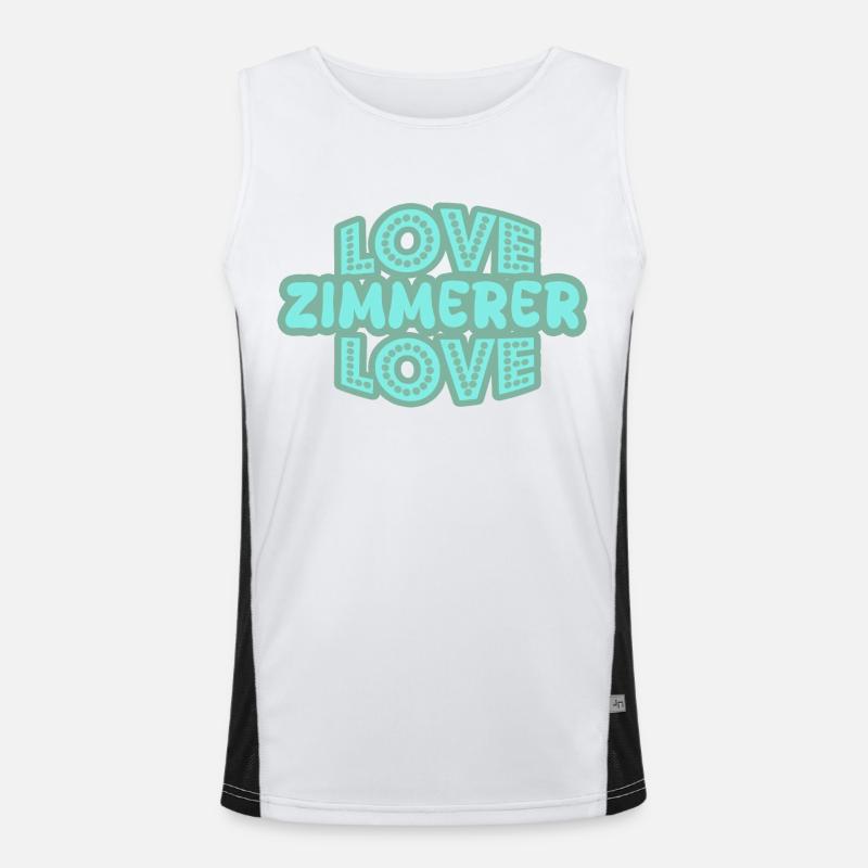 Spruch Zimmerer Funktionelles Kontrast-Tank Top für Männer 