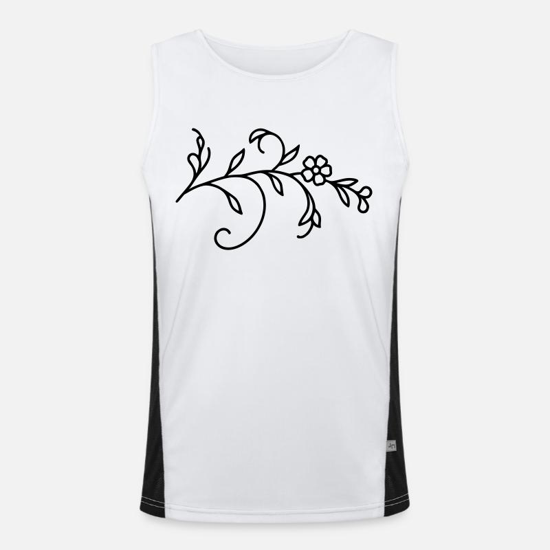 Feuilles de vigne fleuries Débardeur respirant contrasté Homme 