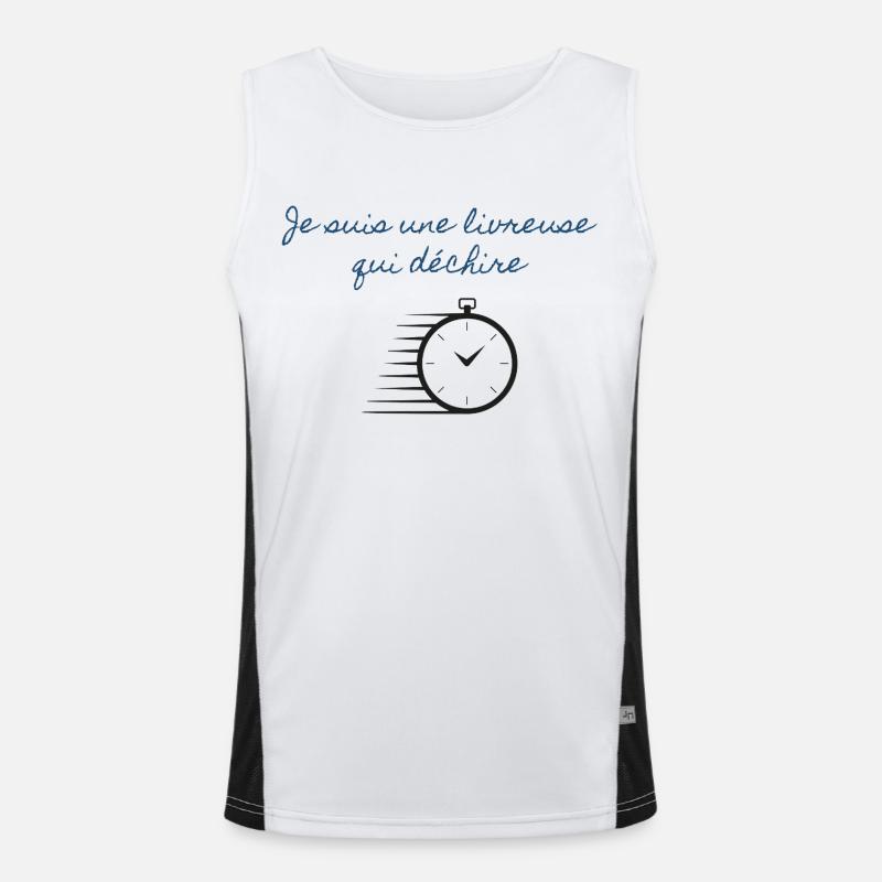 Ich bin ein rockiges Liefermädchen Funktionelles Kontrast-Tank Top für Männer 