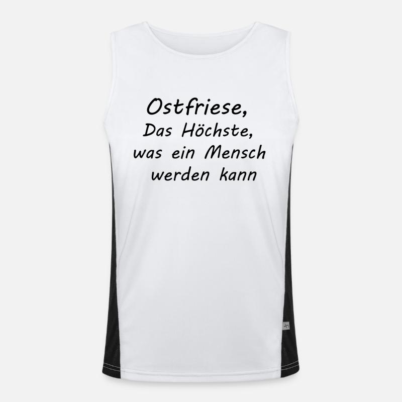 Ostfriese Spruch Funktionelles Kontrast-Tank Top für Männer 