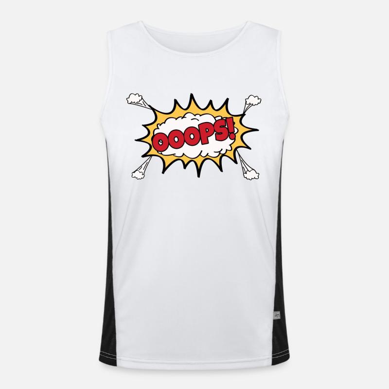 OOOPS Comic Graffiti Funktionelles Kontrast-Tank Top für Männer 