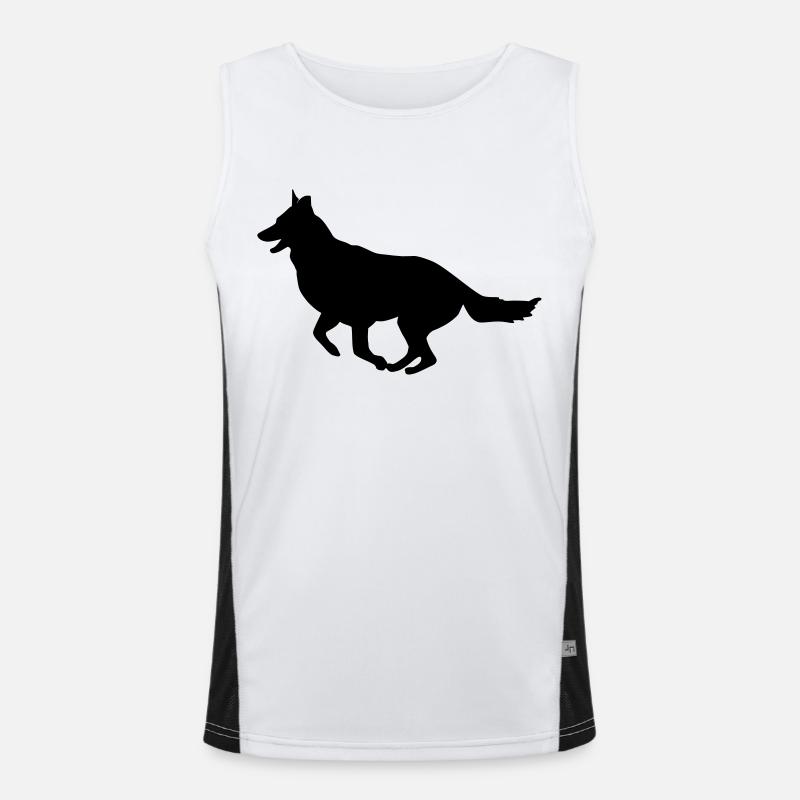 Schäferhund_cb Funktionelles Kontrast-Tank Top für Männer 
