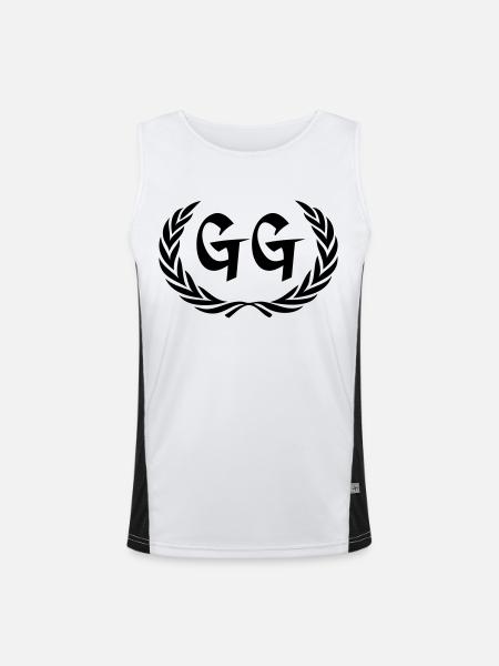 gg - Débardeur respirant contrasté Homme - blanc/noir