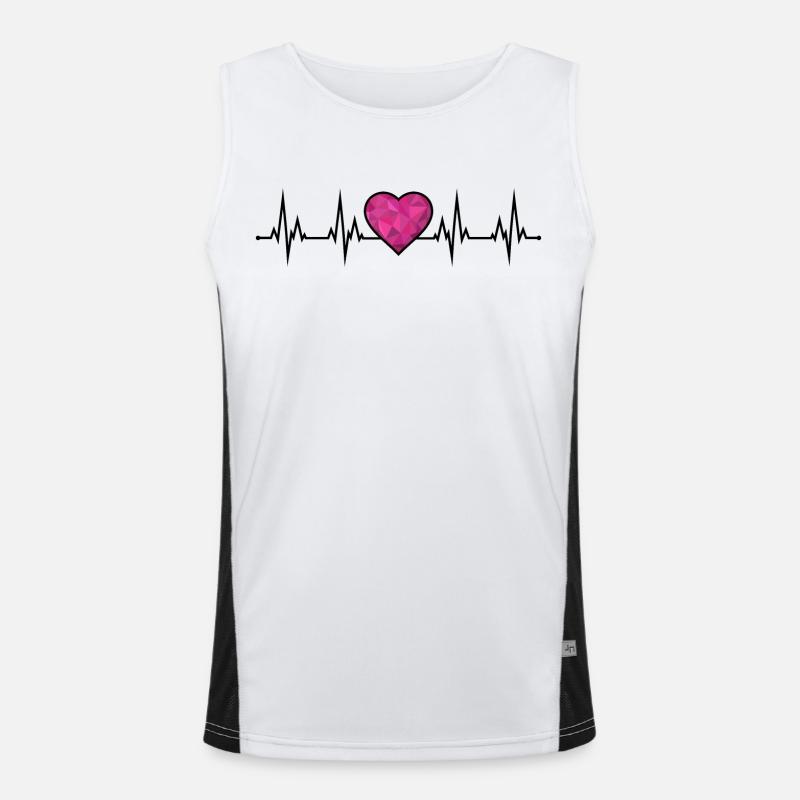 Herzschlag EKG  Funktionelles Kontrast-Tank Top für Männer 