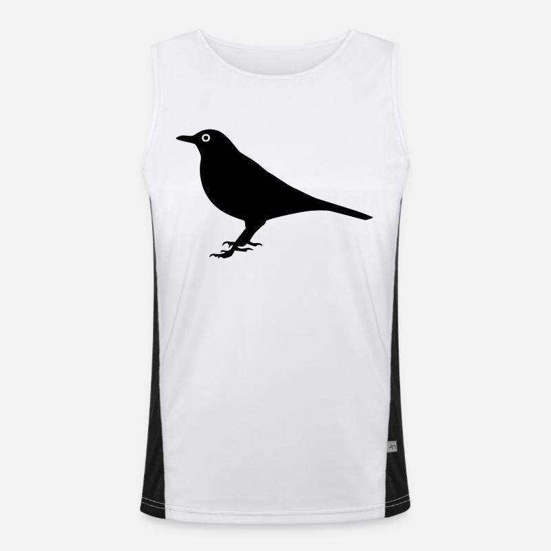 Vogel Amsel Funktionelles Kontrast-Tank Top für Männer 
