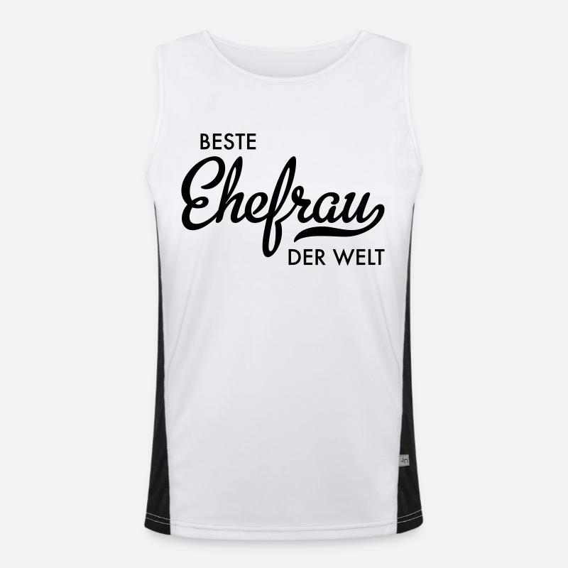 Beste Ehefrau der Welt Funktionelles Kontrast-Tank Top für Männer 