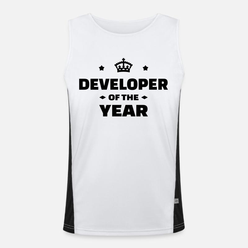 Developer Entwickler Développeur Computer Geek - Men's Functional Contrast Tank Top  - white/black