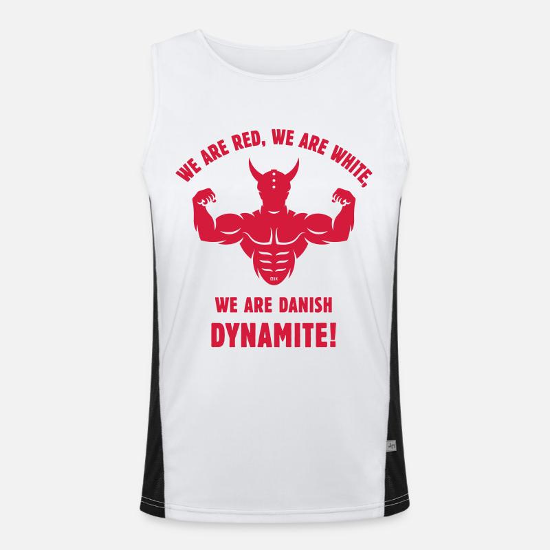 We Are Danish Dynamite! (Dänemark / Wikinger) Funktionelles Kontrast-Tank Top für Männer 
