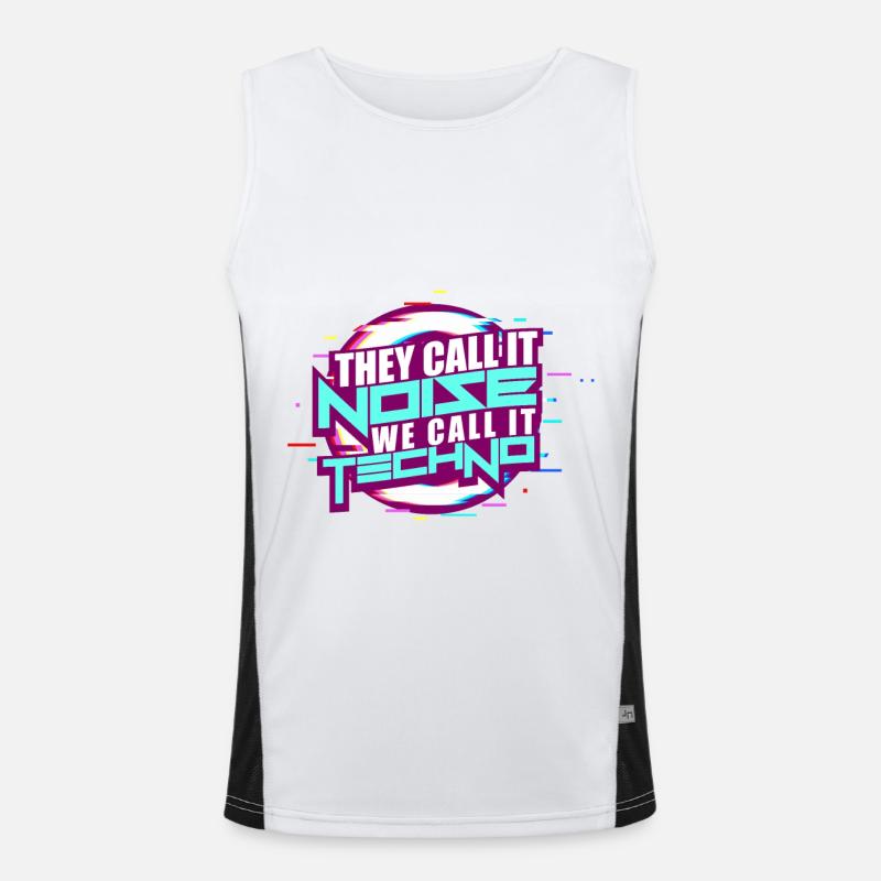 Techno - Men's Functional Contrast Tank Top  - white/black