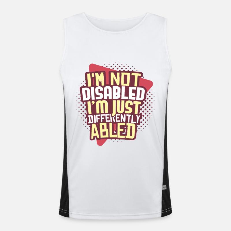 Behinderung Rollstuhl Funktionelles Kontrast-Tank Top für Männer 