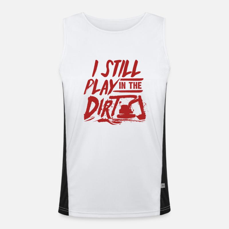 Excavator dredging Men's Functional Contrast Tank Top 