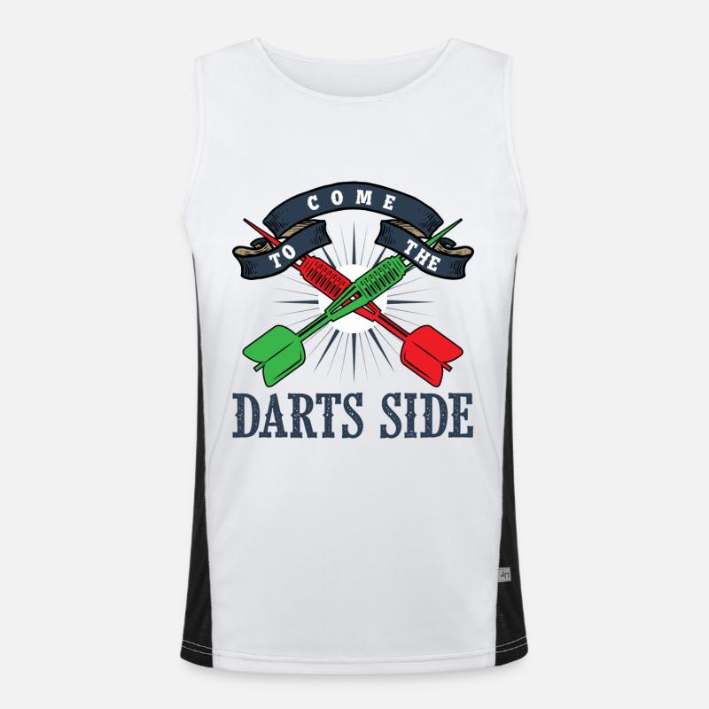 Darts, darts dart players, throwing darts Men's Functional Contrast Tank Top 