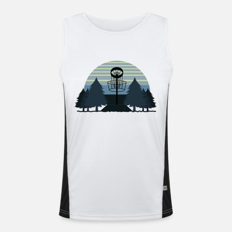Frisbee Golf, Frisbee Golf blöder Baum, Korb Funktionelles Kontrast-Tank Top für Männer 