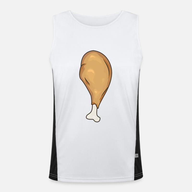 Chicken leg Chicken Wing - Men's Functional Contrast Tank Top - white/black