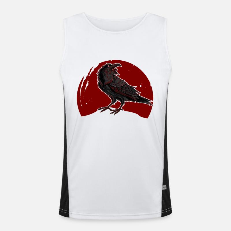 Raven, Raven Skull, Aesthetic, Men's Functional Contrast Tank Top 