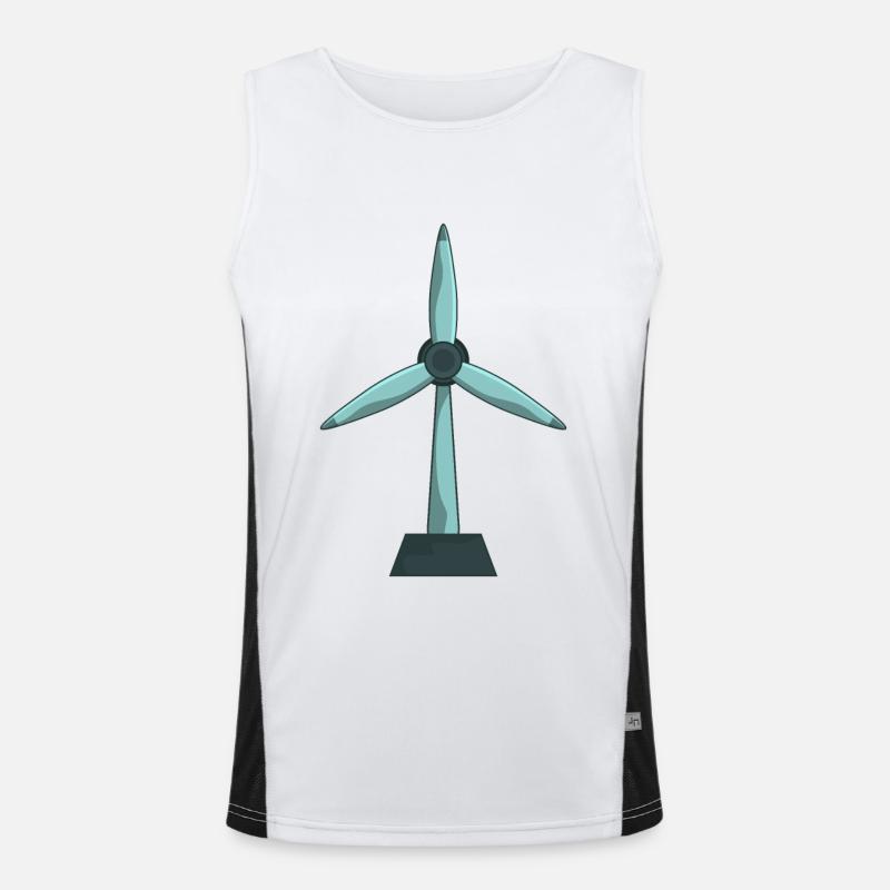 Windrad Windenergie Klimaschutz Funktionelles Kontrast-Tank Top für Männer 