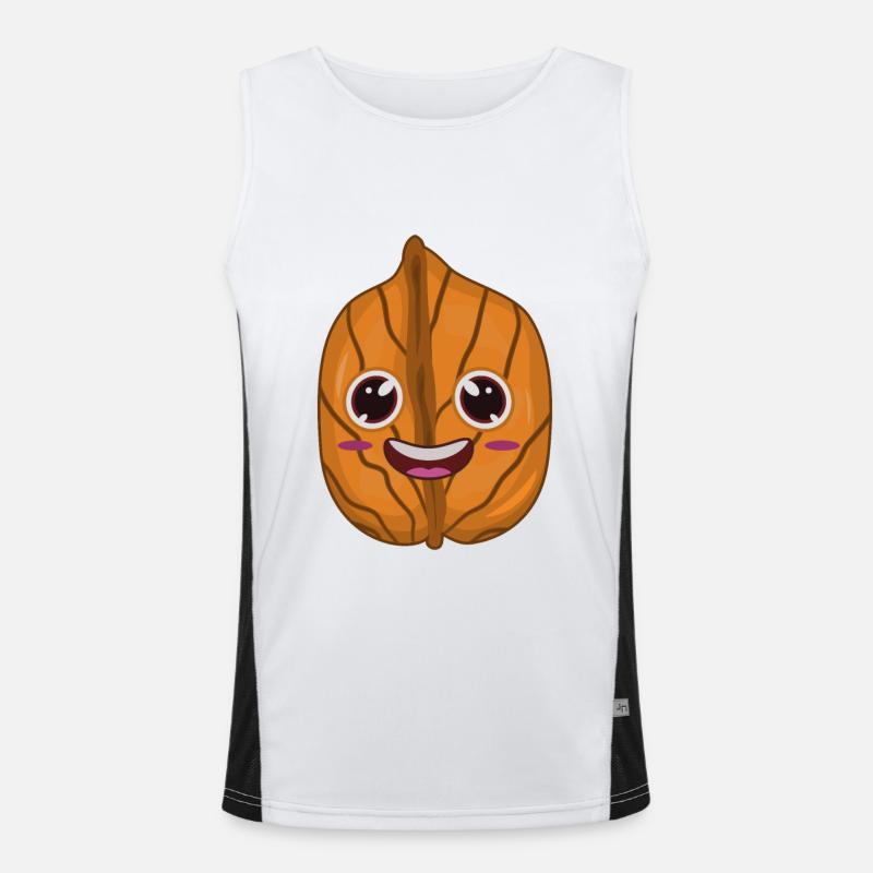 walnut - Men's Functional Contrast Tank Top  - white/black