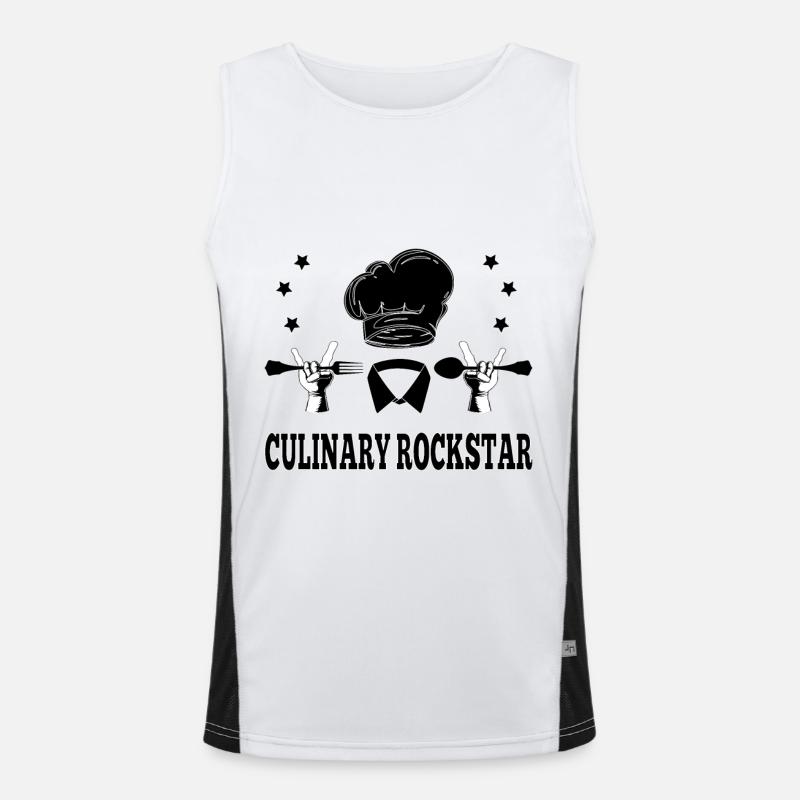 Cooking Star - Chef Gift Idea Men's Functional Contrast Tank Top 
