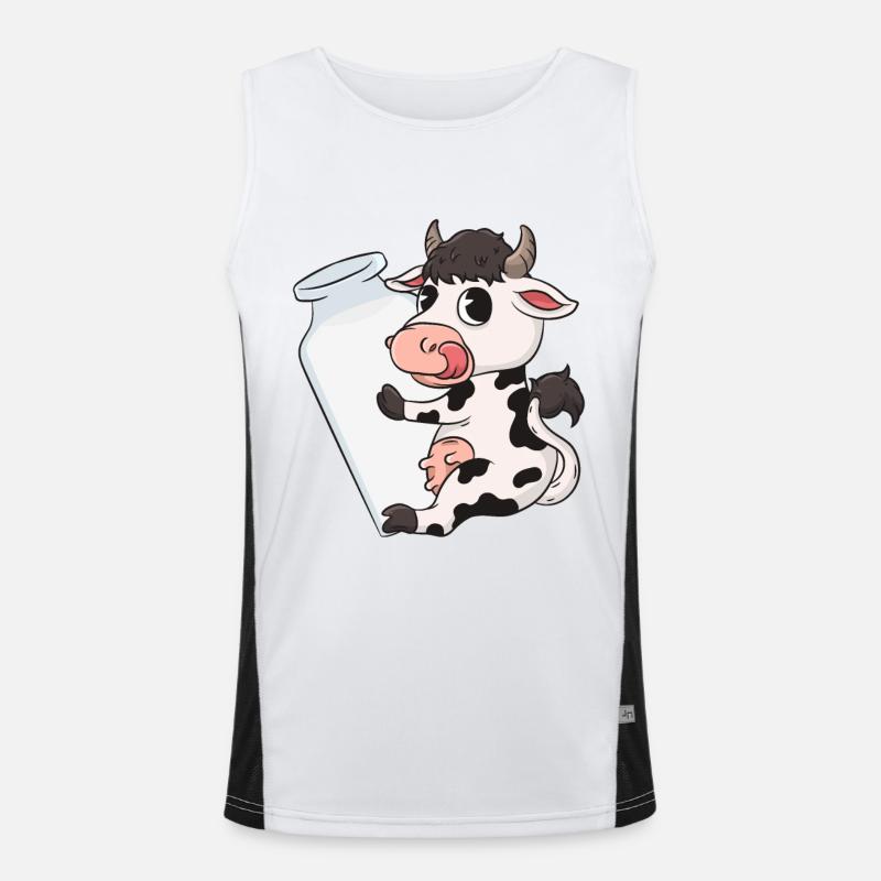 Kuh Milch Funktionelles Kontrast-Tank Top für Männer 