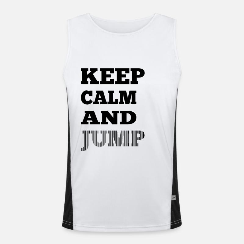 Skydiving Sky Diving Keep Calm And Jump Men's Functional Contrast Tank Top 