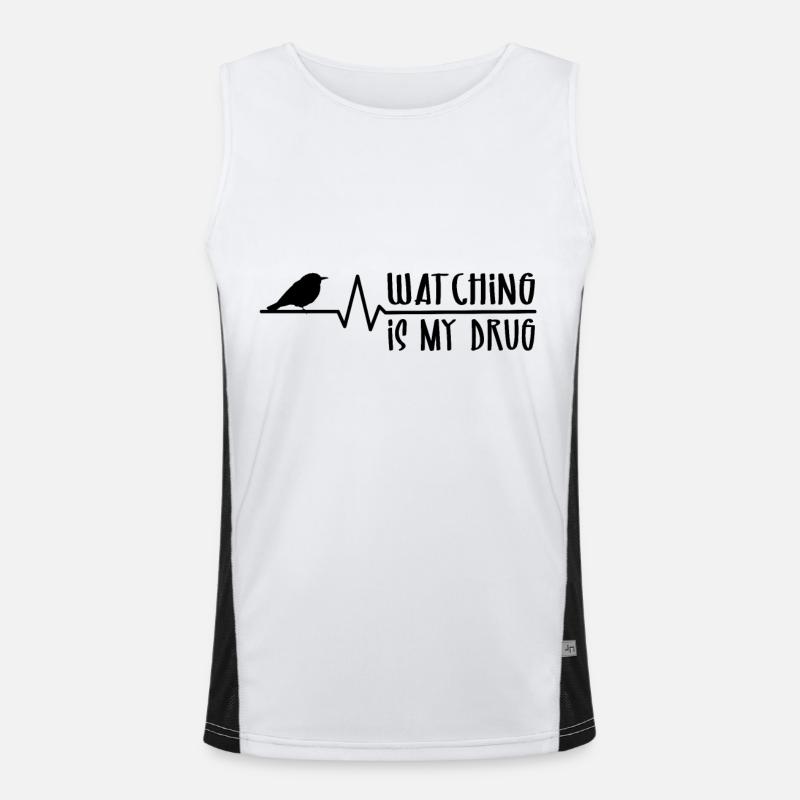 Bird Watching Is My Drug - Birdwatcher Funktionelles Kontrast-Tank Top für Männer 