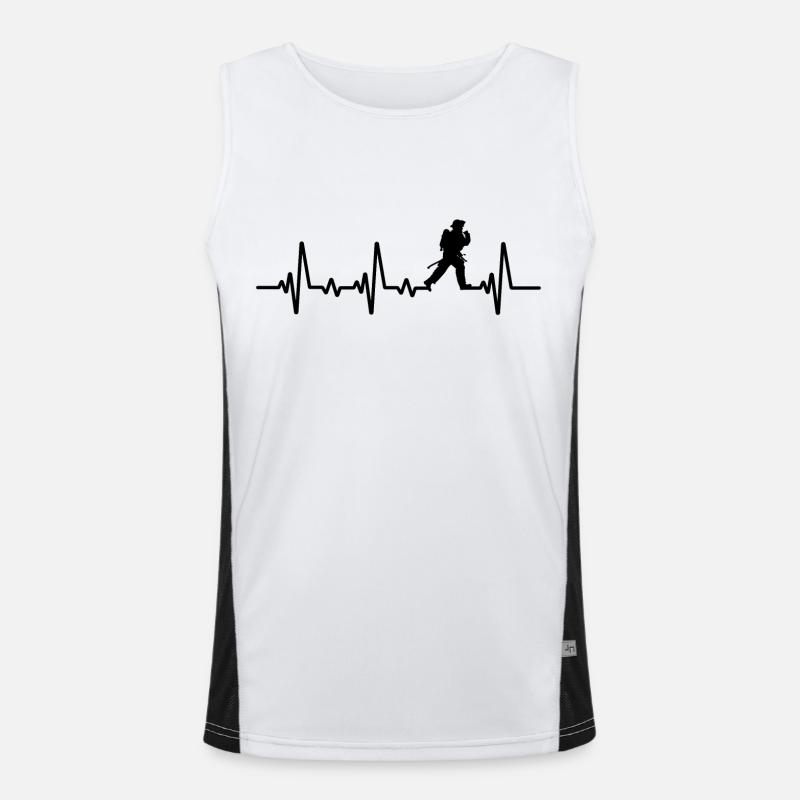 Fire Brigade Heartbeat Firefighter Men's Functional Contrast Tank Top 