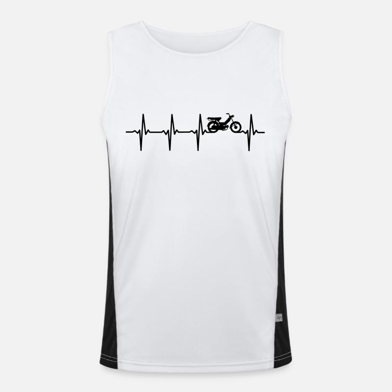 Moped scooter heartbeat moped Men's Functional Contrast Tank Top 