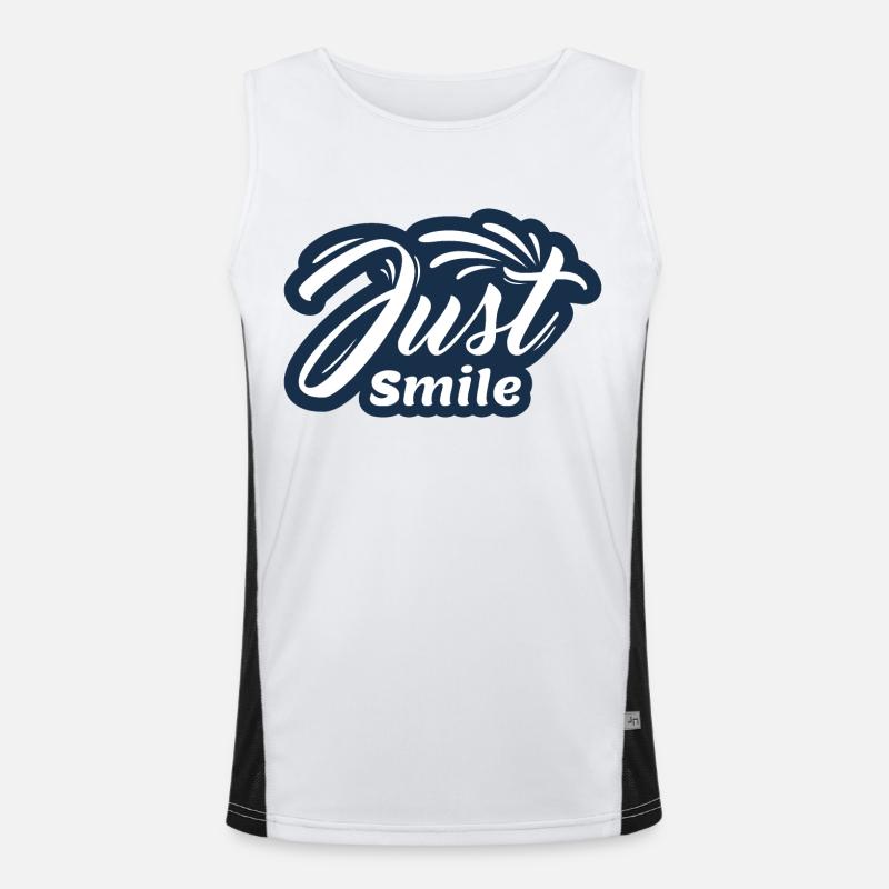 Einfach lächeln Funktionelles Kontrast-Tank Top für Männer 